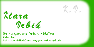 klara vrbik business card
